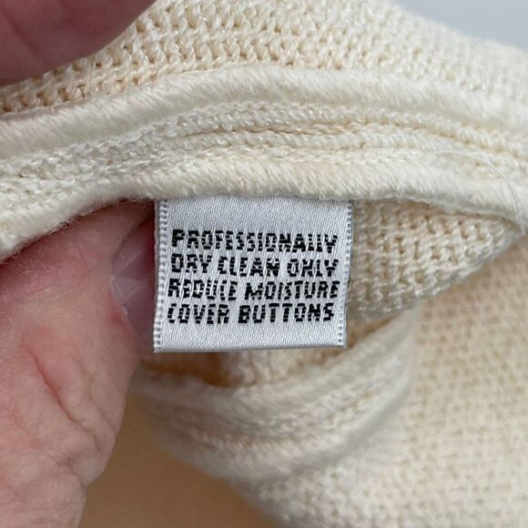 St John Collection Cream Santana Knitted Tweed Suit Set Blazer Skirt Size Small - Picture 12 of 15